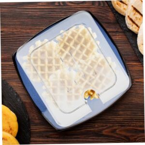 Hoement 4pcs Dinner Plate Cover Universal Pan Cover Polycarbonate Food Pan Lids Polycarbonate Cover with Handle Pan Covers Hotel Food Pan Cover Steam Pan Cover Transparent Plastic