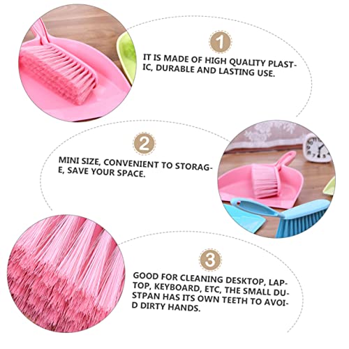 COLLBATH 2pcs Mini Broom Dustpan Set Keyboard Cleaning Tool Dust Pan and Brush Small Broom Brush Mini Tools Mini Brush Bed Broom Household Brooms Cleaning Tools Desktop Broom Plastic