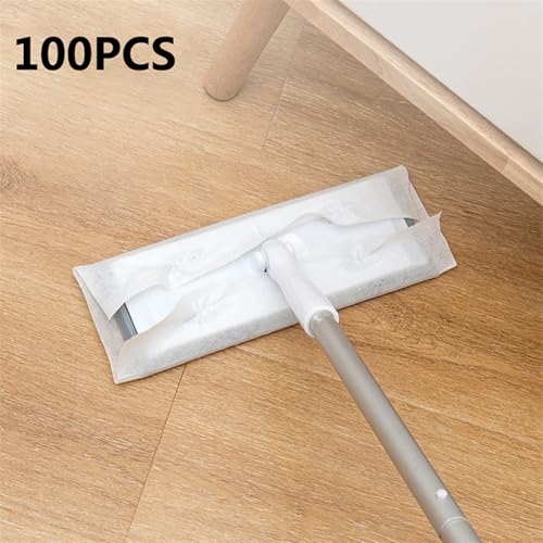 Gwroyx 100pcs Removal Mop Paper Home Kitchen Cleaning Cloth Wet and Dry Dust Mop Paper(200PCS)