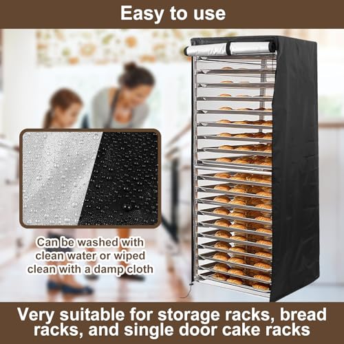 Pan Bun Rack Cover, Bread Rack Cover, Bun Pan Bakery Rack Cover with Zipper Multipurpose Bread Rack Cover Keeping Fresh Bakery Single Rack Cover Reusable Bun Pan Bakery Rack Cover for Restaurant