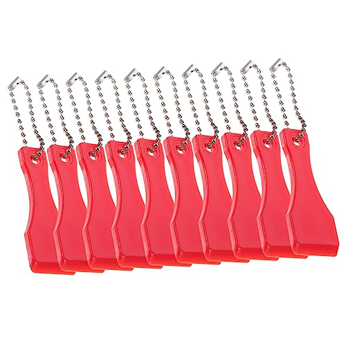 AUTSUPPL 10pcs Scraper Stickers Label Scratcher Ticket Scraper for Pottery Tickets Hanging Craper for Cards Adhesive Labels Ticket Scratch Off Handy Scraper Red Plastic