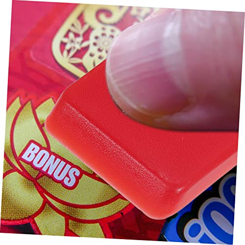 TOKIDNY 10pcs Scraper Ticket Scratcher Tool Ticker Scrapers Scratching Tools Scratch Off Tool for Tickets Ticket Scratchers Stickers Plastic Red