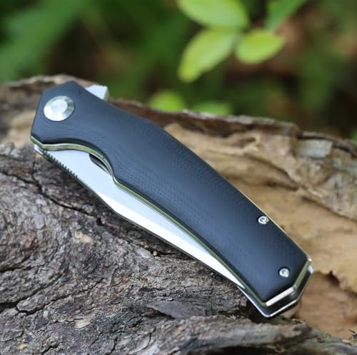 Folding Pocket Knife, 4" D2 Steel Satin Blade Pocket Edc Knife, G10 Handle Small EDC Knife with Pocket Clip, Pocket Knife for Men/women