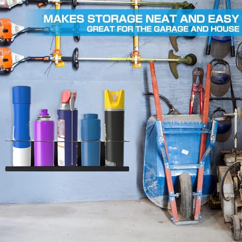 Spray Can Organizer Can Holder, 5 Can Holes Shelf Steel Spray Can Rack Organizer, Paint Bottle Storage Rack, Wall Mount Spray Paint Storage Fit For Garage And