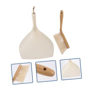 Gogogmee 1 Set Desktop Broom Mini Desktop Cleaning Broom and Dustpan Compact Size Cleaning Set Cleaning Brush Dustpan and Brush Mini Saucepan Housekeeping Tool Mini Cleaning Broom Plastic