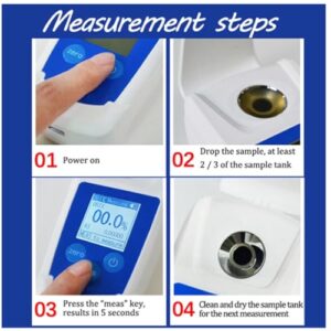 Portable Brix Reader Tester, 0‑55% Digital Brix Refractometer High Accuracy Brix Tester Meter for Fruit Juice Beverage Drinks Sugar Content Measuring