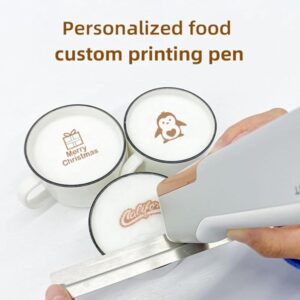 GYDUHYE Protable Food Printer,Printer Pen & Edible Inkjet Printer,Mini Food Printer, WiFi Printing Machine Cake Coffee Desserts DIY Decoration Maker