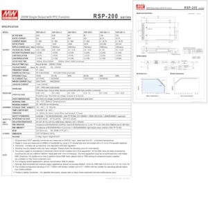 TorqCali RSP-200-12 200W Single Output Power Supply 12V 16.7A Constant Current with PFC, Enclosed Type for Industrial Automation Systems, Robotics, and LED Lighting