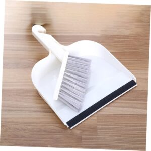 2 Sets Cleaning Brush Pans with Brush Small Sweeping Broom Tabletop Fireplace Straw Soft Broom Mini Pan Living Room Mini Brush Cleaning Broom Shovel Brush Combination Plastic White Outanaya