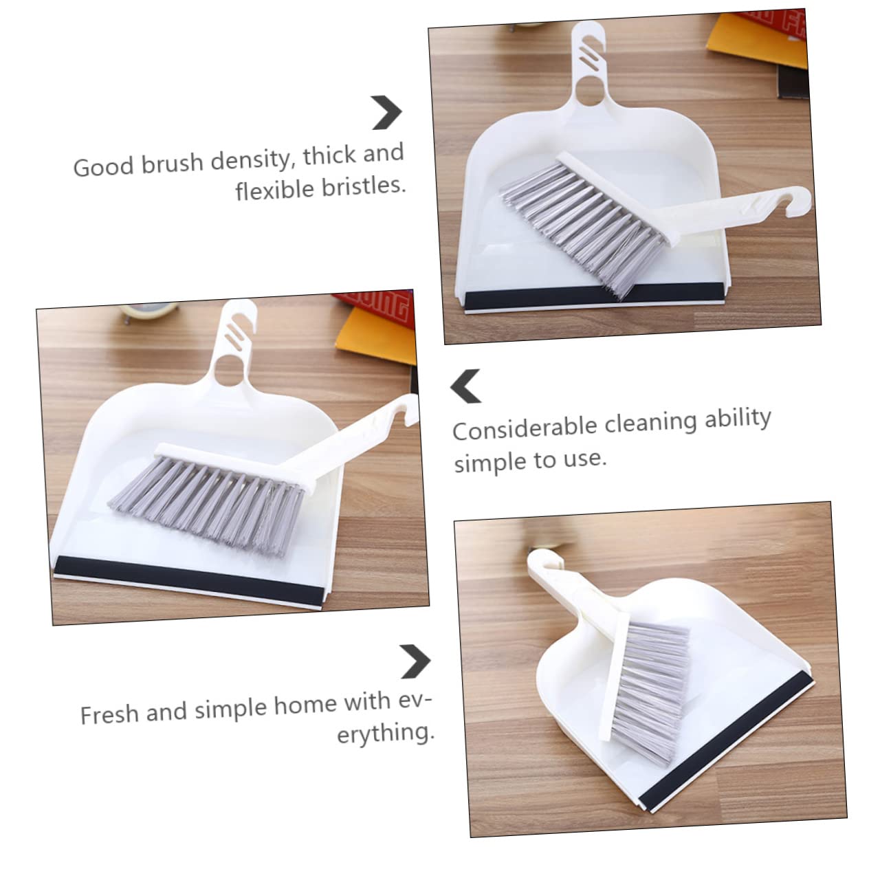 2 Sets Cleaning Brush Pans with Brush Small Sweeping Broom Tabletop Fireplace Straw Soft Broom Mini Pan Living Room Mini Brush Cleaning Broom Shovel Brush Combination Plastic White Outanaya