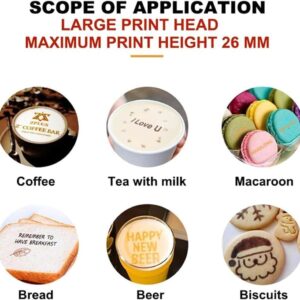 GYDUHYE Protable Food Printer,Printer Pen & Edible Inkjet Printer,Mini Food Printer, WiFi Printing Machine Cake Coffee Desserts DIY Decoration Maker