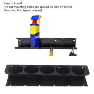 MESSTIME Spray Bottle Storage Rack Carbon Steel Wall Mounted Aerosol Rack Pneumatic Tool Holder Organizer with 5 Holes and 6 Slots for Garage Home