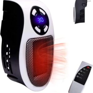 Ozzie Heater, Ozzi Heat, Space Portable Mini Heater, Small Heater Mini Top Heat Plug in Wall Heater, Indoor Electric Space Heater (1pc* With Remote Control)