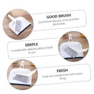 2 Sets Cleaning Brush Pans with Brush Small Sweeping Broom Tabletop Fireplace Straw Soft Broom Mini Pan Living Room Mini Brush Cleaning Broom Shovel Brush Combination Plastic White Outanaya