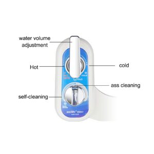 Hot&Cold Fresh Water Spray Bidet - APENCHREN Left Hand Bidet Toilet Seat Attachment with Self-Cleaning Nozzles, Water Pressure Control, Non Electric