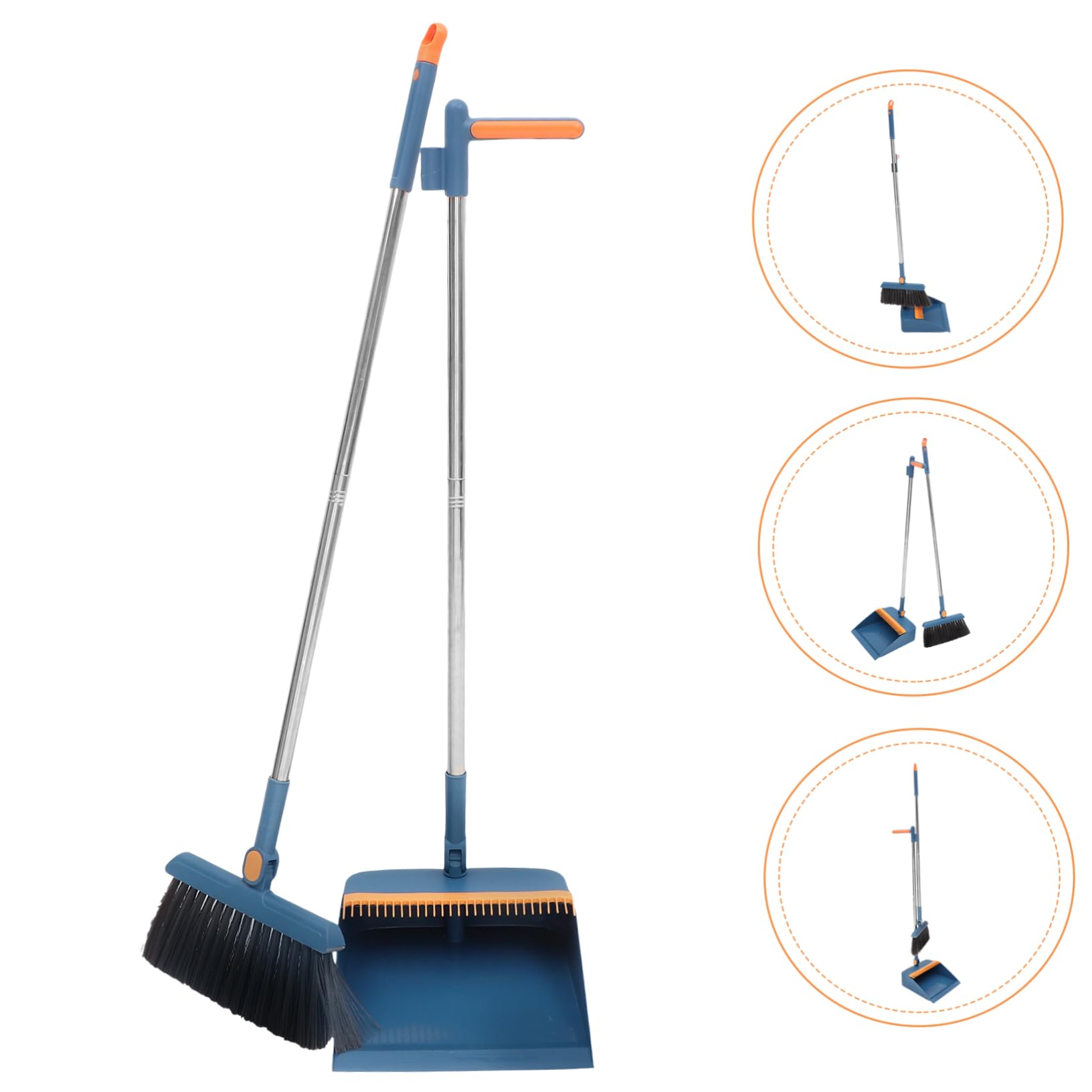 ORFOFE 1 Set Home Cleaning Supplies Cleaning Broom Kitchen Broom Trash Cleaning Shovels Standing Dust Pan Lobby Dusts Pan Household Broom Long Handle Dustpans Garden Broom Stainless Steel