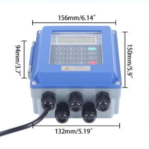 HYDIYGT Handheld Ultrasonic Flowmeter Clamp On Flow Meter Portable Liquid Flow Meter with TS-2，TM-1 Transducers for Copper and PVC Pipes