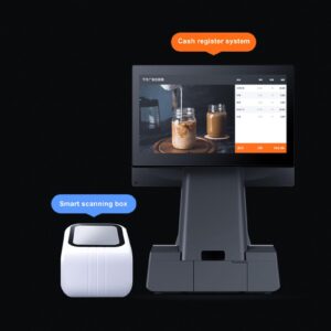 USB Wired Desktop Bar Code Scanner with Automatic Scanning Voice Announcements for Retail Stores