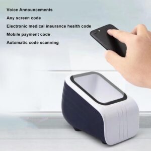 USB Wired Desktop Bar Code Scanner with Automatic Scanning Voice Announcements for Retail Stores