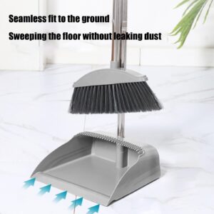 Broom and Dustpan Set, Standing Hand Broom for Home & Kitchen with Scraping Teeth, Buckle Type Broom with Dustpan Combo Set Outdoor Broom Household Cleaning Tool Apartment Home Essentials, Cute Stuff