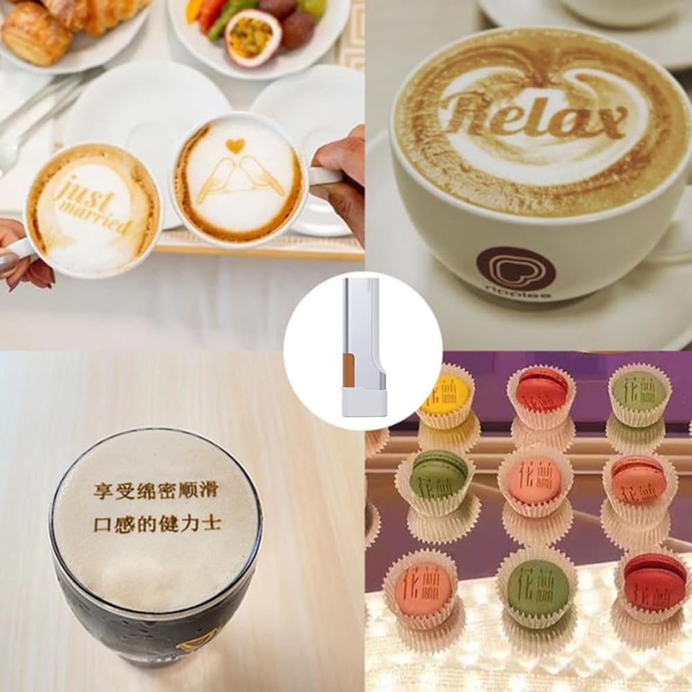 GYDUHYE Protable Food Printer,Printer Pen & Edible Inkjet Printer,Mini Food Printer, WiFi Printing Machine Cake Coffee Desserts DIY Decoration Maker