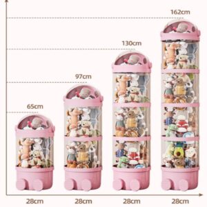 Vertical Toy Storage Tube, Stuffed Animal Storage Tube with Zipper, Stuffed Animal Zoo Storage, Pet Transparent Bucket With Zipper for Kids Toy Organizer,Large Toy Storage Box with Lid(Brown,162cm/63.