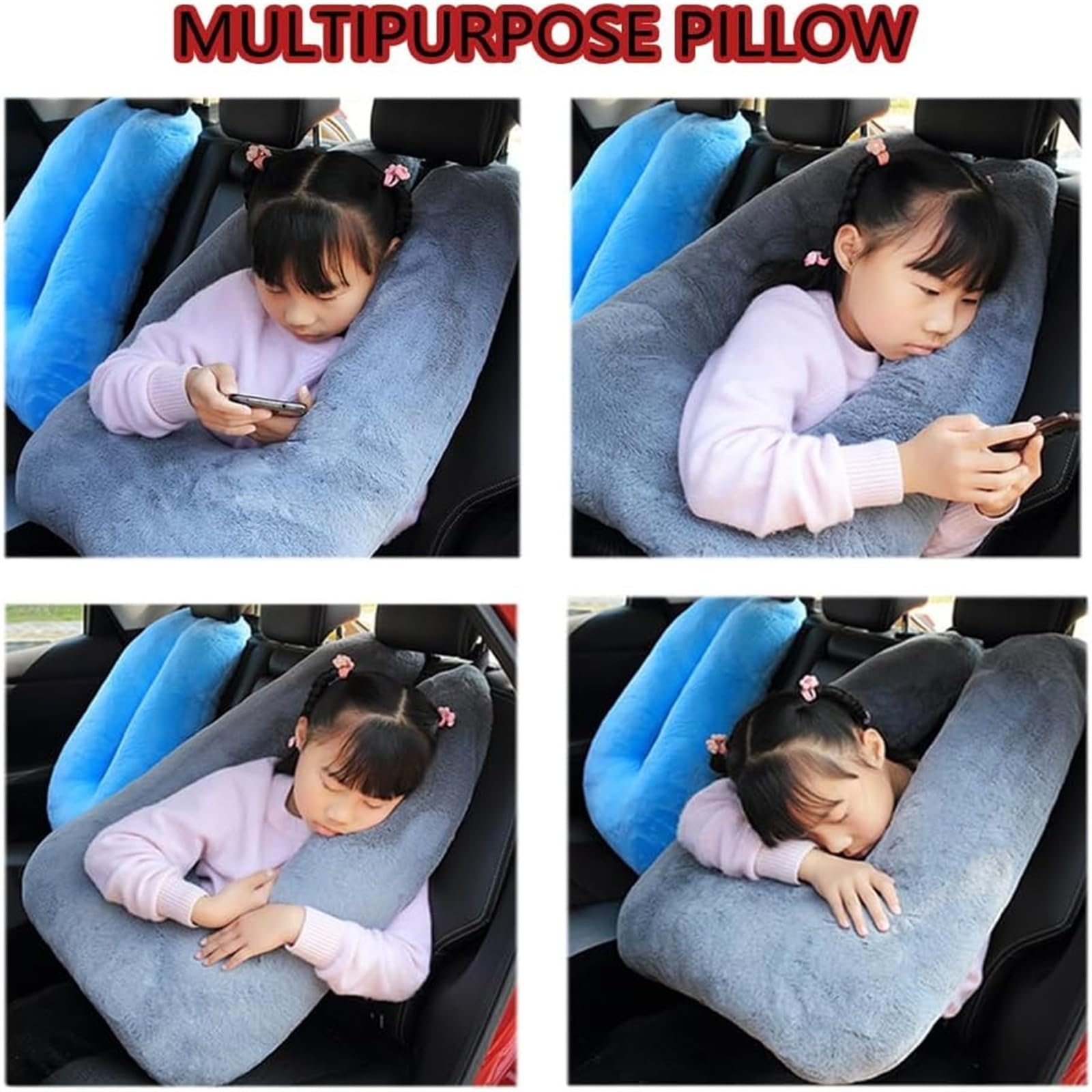 VANBOSY Traveling Car Pillow for Kids, Traveling Car Pillow, Car Pillow for Kids, Car Pillow, Kids Car Pillow, Head and Body Support U Shaped Pillow for Travel, Travel Essentials for Kids Road