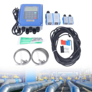 HYDIYGT Handheld Ultrasonic Flowmeter Clamp On Flow Meter Portable Liquid Flow Meter with TS-2，TM-1 Transducers for Copper and PVC Pipes