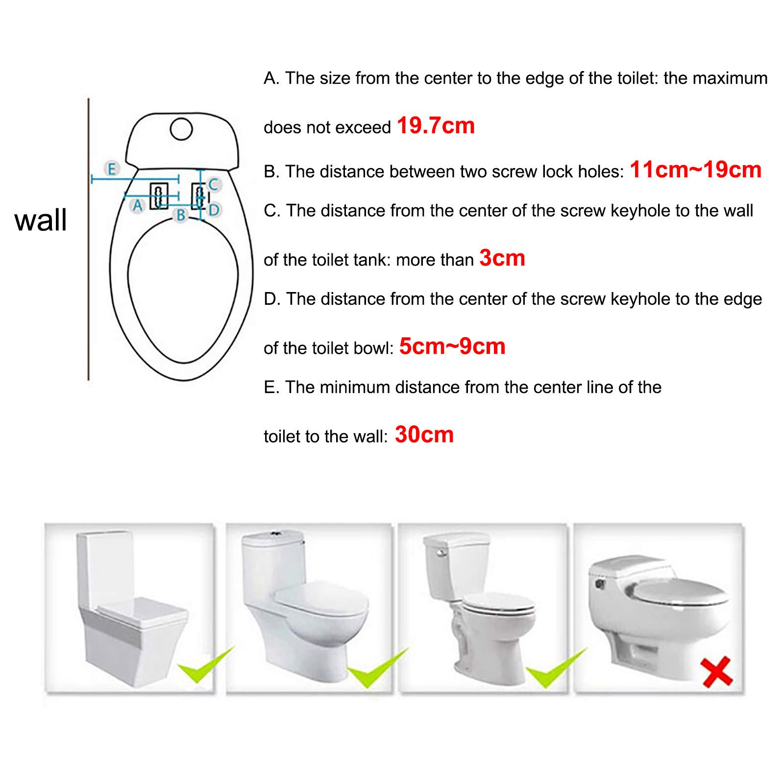 Hot&Cold Fresh Water Spray Bidet - APENCHREN Left Hand Bidet Toilet Seat Attachment with Self-Cleaning Nozzles, Water Pressure Control, Non Electric