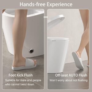 Toilet Smart Toilet Ceramic White with Heated Bidet Seat One Piece Toilet with Auto Open&Close Foot Kick Operation