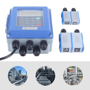 HYDIYGT Handheld Ultrasonic Flowmeter Clamp On Flow Meter Portable Liquid Flow Meter with TS-2，TM-1 Transducers for Copper and PVC Pipes