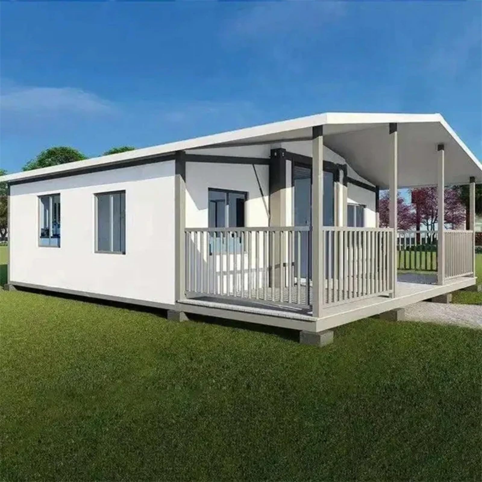 20ft Prefabricated Portable Mobile Extendable Container Houses Tiny Villa Low Cost Prefab Container House Customizable Rooms and Balconies