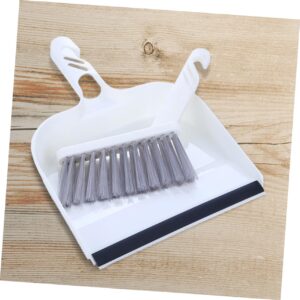 2 Sets Cleaning Brush Pans with Brush Small Sweeping Broom Tabletop Fireplace Straw Soft Broom Mini Pan Living Room Mini Brush Cleaning Broom Shovel Brush Combination Plastic White Outanaya