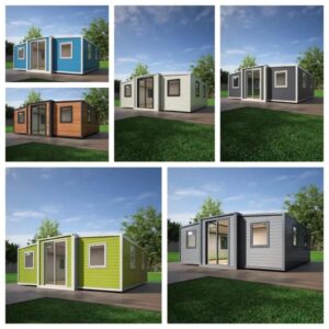 20 Ft Portable prefabricated Tiny Home 40 Ft Houses to Live in Double Wings Folding Design for Home or Office Use，Customizable 1 2 3 4 Rooms