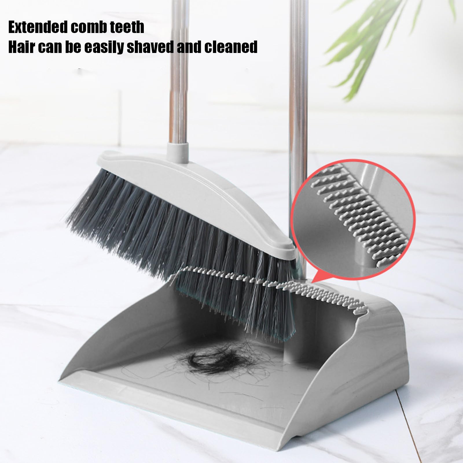 Broom and Dustpan Set, Standing Hand Broom for Home & Kitchen with Scraping Teeth, Buckle Type Broom with Dustpan Combo Set Outdoor Broom Household Cleaning Tool Apartment Home Essentials, Cute Stuff