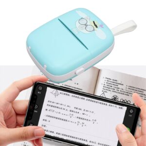 EIMSOAH Print Pods Mini Printer, Mini Printer, Wrong Question Photographing Label Printer, Home Photo Scrapbook Small Printer, for Photos Notes Stickers (Blue)