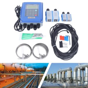 HYDIYGT Handheld Ultrasonic Flowmeter Clamp On Flow Meter Portable Liquid Flow Meter with TS-2，TM-1 Transducers for Copper and PVC Pipes