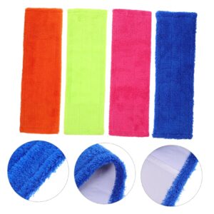 SOESFOUFU 4pcs Mop Replacement Cloth Mops Heads Replacement Mop Pad Replacement Clean Mop Pad Floor Cleaner Mop Mats Replacement Mop Pad Commercial Cleaning Refills Coral Fleece