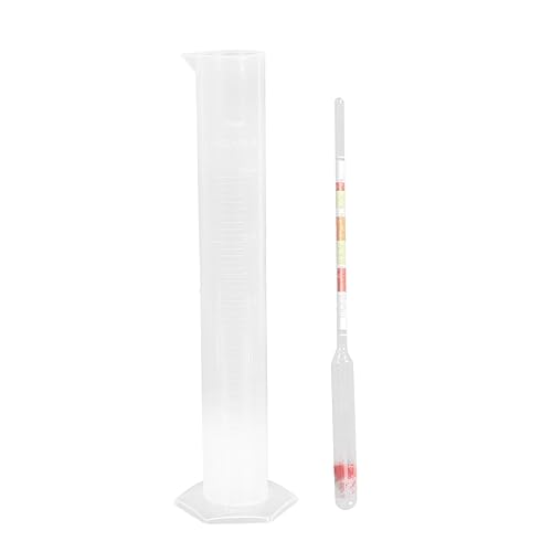 HOLIDYOYO 1 Set American Attenuation Meter Wine Hydrometer Maple Syrup Beer Alcohol Meter Hydrometer Tester Alcoholometer Hydrometer and Test Jar for Measuring Cylinders Plastic