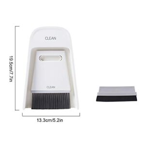 Broom and Dustpan Set, Small Dustpan and Brush Set Desktop Cleaning Brush Household Broom Desktop Trash Can for Home School Office Cleaning (Grey White)