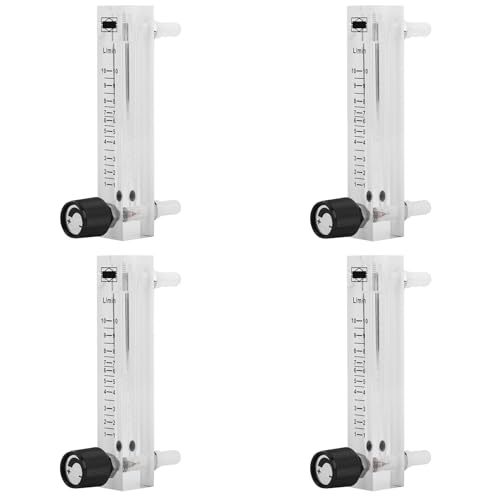 4pcs Gas Flowmeter 1‑10LPM Range Flowmeter with Control Valve Air Flowmeter 8mm Barbs for Oxygen Air Gas