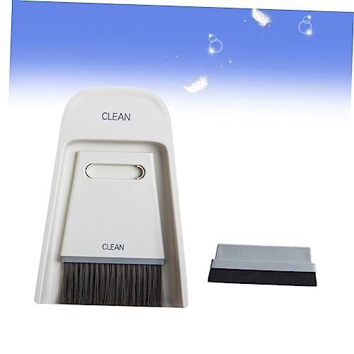 Gogogmee 1 Set Cage Cleaner Countertop Broom Dustpan Small Dustpan Brush Desktop Cleaning Broom Soft Bristle Broom Tiny Cleaning Broom Table Sweep Broom Mini Broom and Dustpan White