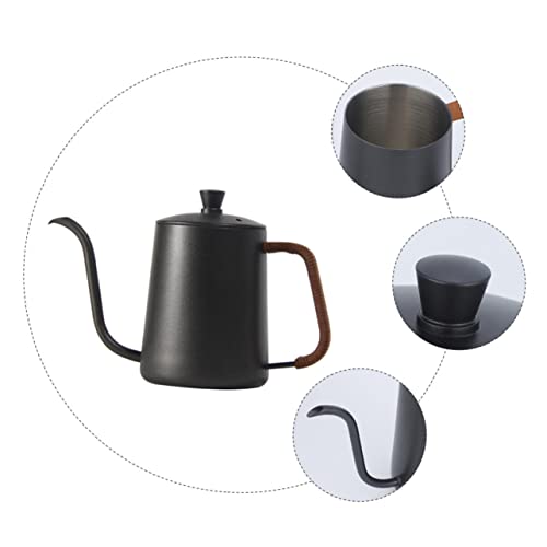 Mikinona 1pc Hand Pour Coffee Pot Drip Filter Teakettle Electric Kettle Manual Espresso Machine Mini Espresso Maker Stainless Pot Stainless Steel Pot Black 304 Stainless Steel