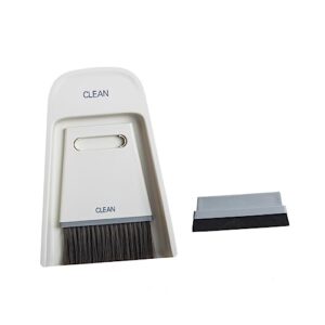 gogogmee 1 set cage cleaner countertop broom dustpan small dustpan brush desktop cleaning broom soft bristle broom tiny cleaning broom table sweep broom mini broom and dustpan white