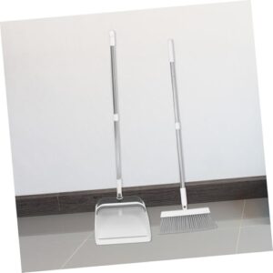 COOLHIYA 1 Set Cleaning Artifact Standing Broom and Dustpan Outdoor Broom Mini Dustpan and Brush Small Broom and Dustpan Dust Pan and Broom Stand up Dustpan Hand Broom and Dustpan White Pp