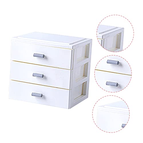 STOBOK Box Storage Box Stackable Organizer Drawers Storage Drawers Sundry Holder Desktop Organizer Sundries Organizer Desktop Drawer Organizer Dresser Storage Organizer White Pp