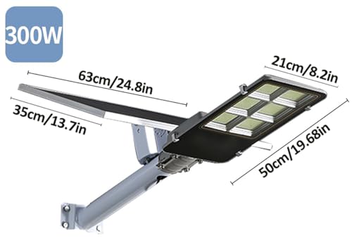 ZXXHNNAIH 300W Solar Street Light, LED Solar Street Lights Outdoor Waterproof, Dusk to Dawn Bright Street Lights Solar Powered with Remote Control for Parking Lot Patio,Yard and Garage