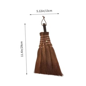 Cabilock 2pcs Small Broom Brush for Desk Counter Cleaning Broom Natural Hand Broom Counter Broom Wedding Broom Straw Broom Kitchen Countertop Broom Sweeper Broom Desk Broom Wood Light Brown