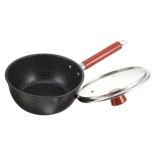 SHOWERORO 1 Set Small Mini Cooker Stainless Cookware Outdoor Pot Induction Saucepan Mini Butter Warmer Steel Butter Warmer Small Sauce Pot Noodle Cooker Pot Pastel Pan Black Iron