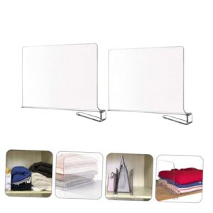 Garneck 2pcs Clothes Board Wardrobe Shelf Dividers Closet Seperators Closet Organizer Dividers Multi-Function Shelf Divider Drawer Dividers Cabinet Supply Wire Shelf Dividers Acrylic